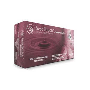 Sempermed Best Touch® Latex Gloves with Aloe & Vitamin E, Powder Free (PF), Medium