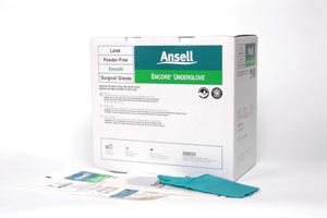 Ansell Encore® Underglove Surgical Gloves, Sterile, Latex, Powder Free (PF), Size 6½