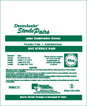 Innovative Dermassist® Powder-Free Sterile Latex Exam Gloves, Medium (7½ - 8), Pairs
