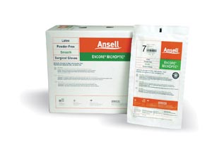 Ansell Encore® Microptic® Powder-Free Latex Surgical Gloves, Size 9
