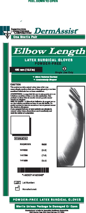 Innovative Dermassist® Elbow Length (18½") Gloves, PF Textured Latex Sterile Surgical