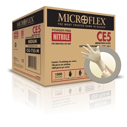 Microflex Class 100 Nitrile Pf Cleanroom Powder-Free Nitrile Gloves, White, Non-Sterile, X-Small