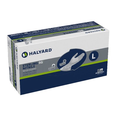 Halyard Sterling SG Nitrile Exam Gloves POWDER FREE Large 250BX/10BX/CS