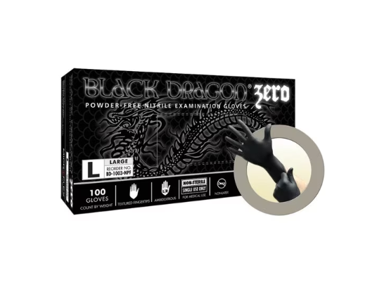 Microflex Black Dragon® Zero Powder-Free Nitrile Exam Gloves, Black, X-Large