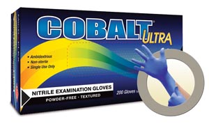 Microflex Cobalt Ultra Nitrile Examination Gloves, Blue, X-Large