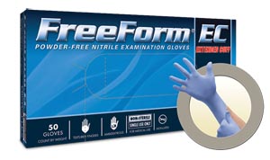 Microflex Freeform® EC Powder-Free Extended Cuff Nitrile Exam Gloves, Blue, Medium