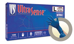 Microflex Ultrasense® Powder-Free Nitrile Exam Gloves, Blue, Medium, 100/bx
