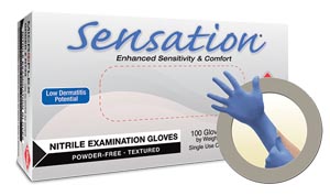 Microflex Sensation® Powder-Free Nitrile Exam Gloves, Blue, Large
