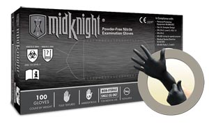 Microflex Midknight® Powder-Free Nitrile Exam Gloves, Black, XX-Large