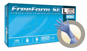 Microflex Freeform® SE Powder-Free Nitrile Exam Gloves, Blue, Medium