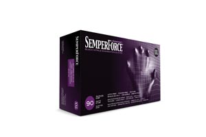 Sempermed Semperforce Nitrile Exam Powder Free Textured Glove, XX-Large, Black