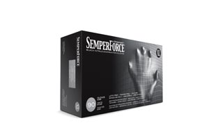 Sempermed Semperforce Nitrile Exam Powder Free Textured Glove, X-Large, Black