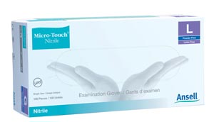 Ansell Micro-Touch® Nitrile Powder-Free Synthetic Medical Examination Gloves, Medium