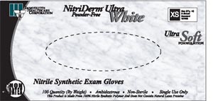 Innovative Nitriderm® Ultra White Nitrile Synthetic Powder-Free Exam Gloves, Medium