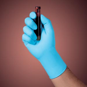 Halyard Blue Nitrile Exam Gloves, Medium
