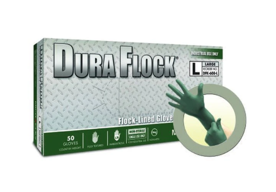 Microflex Dura Flock® Flock-Lined Industrial-Grade Nitrile Gloves, XX-Large