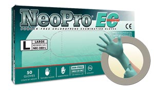 Microflex Neopro® EC Powder-Free Latex-Free Extended Cuff Chloroprene Exam Gloves, X-Large
