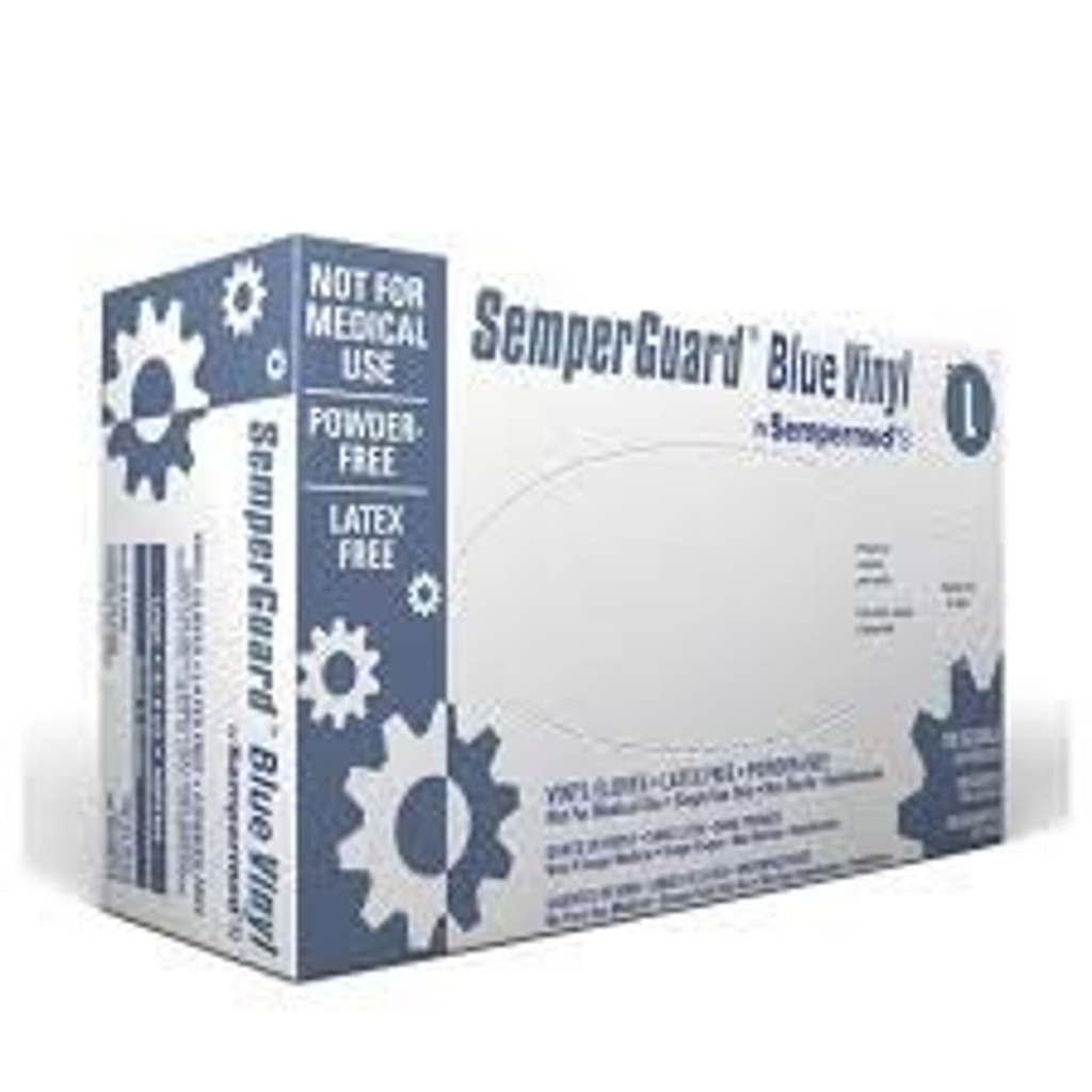 Sempermed Semperguard® Blue Vinyl Powder-Free Smooth Gloves, Large