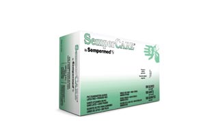 Sempermed Sempercare® Vinyl Smooth Powder Free Beaded Cuff Ambidextrous Exam Glove, Small