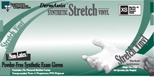 Innovative Dermassist® Stretch Vinyl Non-Sterile Smooth Exam Gloves, X-Large 9½ - 10