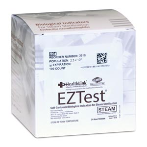 Healthlink-Clorox EZTest™ Steam, Plastic vial, 100/bx