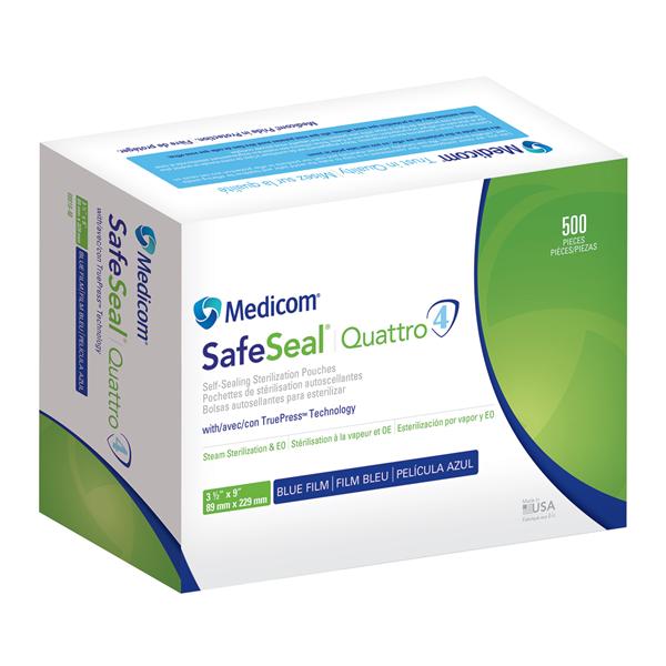 Medicom Safeseal® Quattro Sterilization Pouches, 3½" x 5¼"