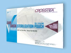 Crosstex Sure-Check Sterilization Pouch, 12" x 15"