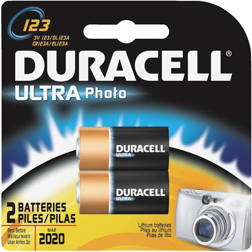 Duracell® Photo Battery, Size DL123A, 3V, 2pk