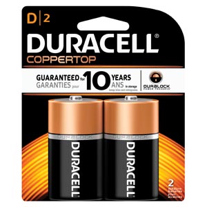 Duracell® Coppertop® Alkaline Retail Battery With Duralock Power Preserve™ Tech, S