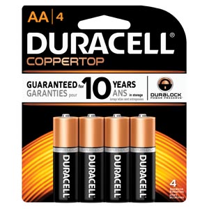 Duracell® Coppertop® Alkaline Retail Battery, Duralock Power Preserve™ Tech, Size 