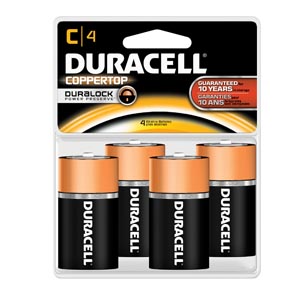 Duracell® Coppertop® Alkaline Retail Battery With Duralock Power Preserve™ Tech, C