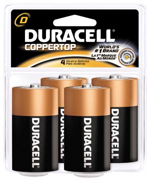 Duracell® Coppertop® Alkaline Retail Battery With Duralock Power Preserve™ Tech, D