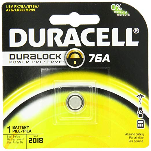 Duracell® Medical Electronic Battery, Alkaline, Size 76A, 1.5V