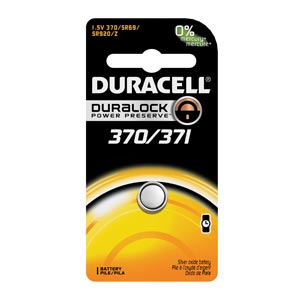 Duracell® Medical Electronic Battery, Silver Oxide, Size 370/371, 1.5V