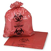 Medegen Infectious Waste Bag with Biohazard Symbol, 31" x 38", Red, 1.85 mil, 30 Gal