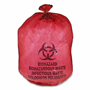 Medegen Biohazardous Waste Bags, 40" x 46", Red/ Printed, 1.4 mil, 200 rl/cs