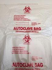 Medegen Autoclavable Biohazard Bags, 38" x 47", Clear/ Printed, 1.75 mil, 100 rl/cs