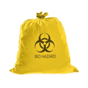 Medegen Autoclavable Biohazard Bags, 20" x 22", Yellow/ Printed, 1.75 mil