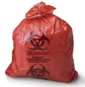 Medegen Biohazard Waste Bags with Biohazard Symbol, 24" x 24", Red/ Black, 8-10 Gal