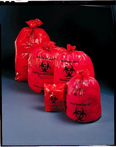 Medegen Saf-T-Seal® Waste Infectious Bags, 24" x 24", 1.0 mil, 500/cs