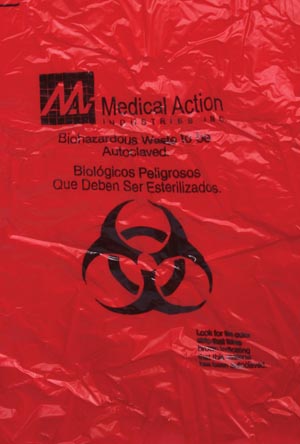 Medegen Saf-T-Sure® Autoclavable Decontamination Bag, Red, 8½" x 11"