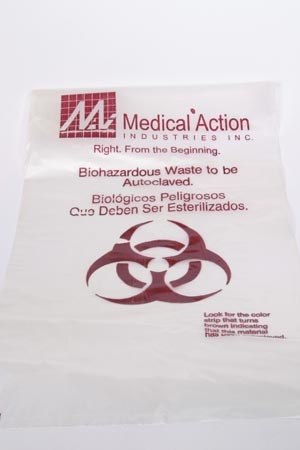 Medegen Saf-T-Sure® Autoclavable Decontamination Bag, Clear, 24" x 36"