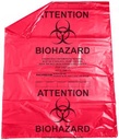 Medegen Autoclavable Biohazard Bags, 25" x 30", 1.8 mil, 12-14 Gal, Red/Black