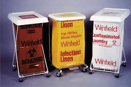 Medegen Hamper Bags, 30½" x 41", 1.2 mil, Red, "Biohazardous Waste"