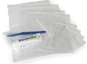 New World Imports Reclosable Clear Bag with White Block, 4 mil, 3" x 4"