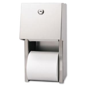 Georgia-Pacific Stainless Steel Covered Two-Roll Vertical Standard Tissue Dispenser