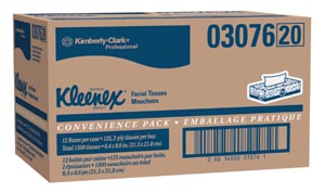 Kimberly-Clark Facial Tissue, White, 125/pk