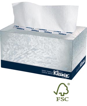 Kimberly-Clark Kleenex® Hand Towel, Pop-Up Box, White, 1-Ply, 9" x 10½", 120 Sheet/bx