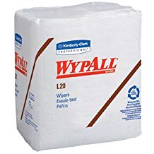 Kimberly-Clark Wypall® L20 Wipers, White, 12½" x 12", Quarterfold, 68/bx
