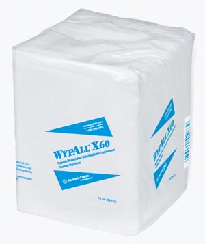 Kimberly-Clark Wypall® X60 Hygienic Washcloth, 12.5" X 10", Hydroknit, 70 sheets/bx